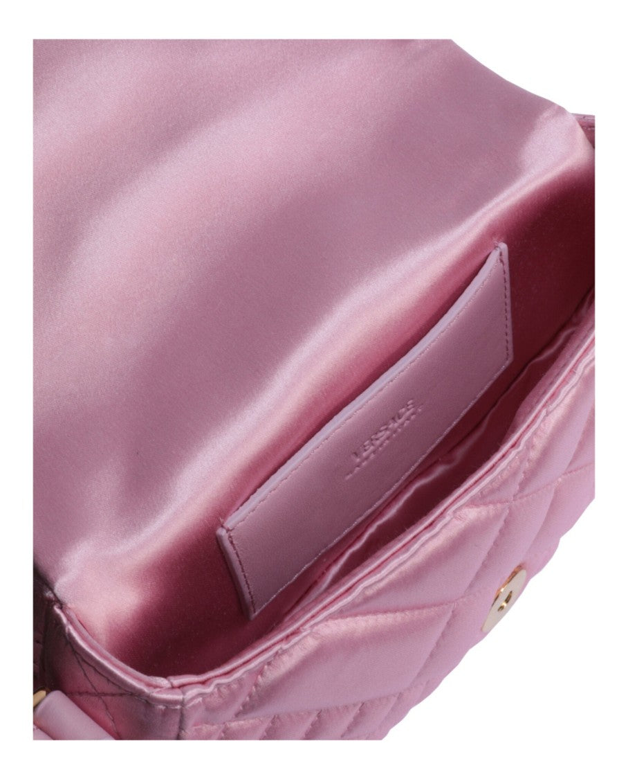 Versace Greca Goddess Quilted Satin Shoulder Bag