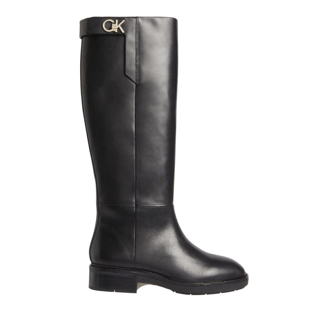 Calvin Klein Black Minimalistic Smooth Leather Boots