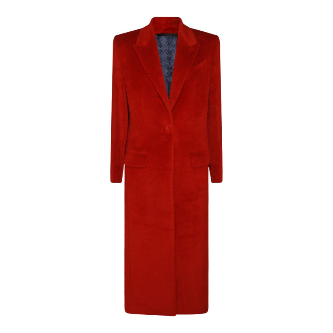 Givenchy Tailored Long Coat With Classic Notch Lapel And Vibrant Red Hue