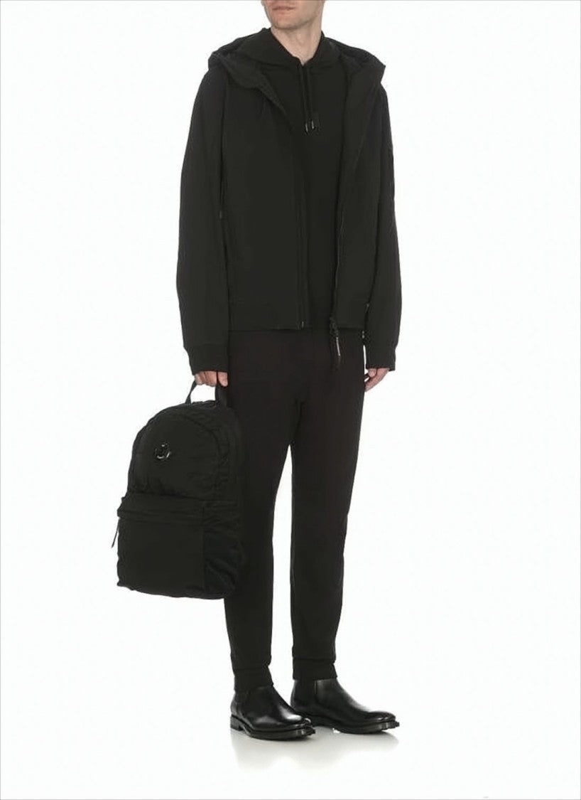 C.P. Company Fitted Black Jacket With Hood And Zippered Pockets