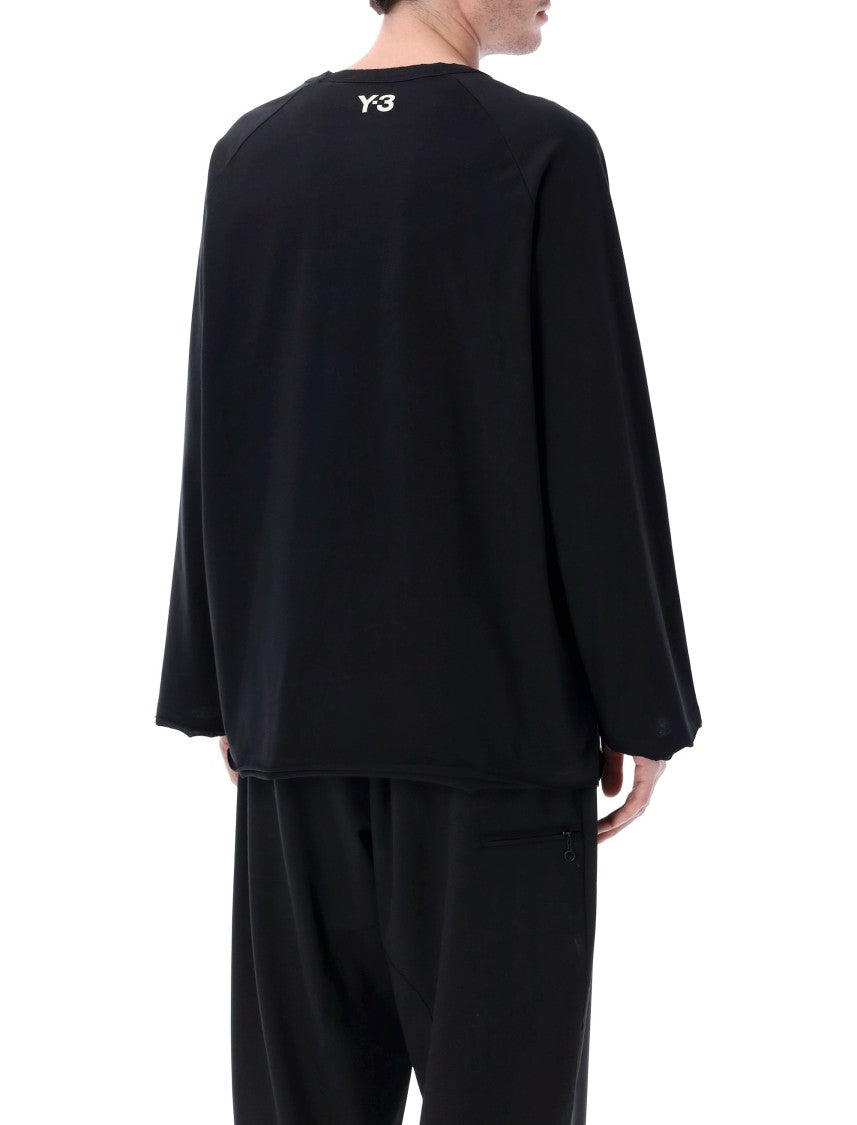 Y-3 Raw Edge Long Sleeve Black T-Shirt
