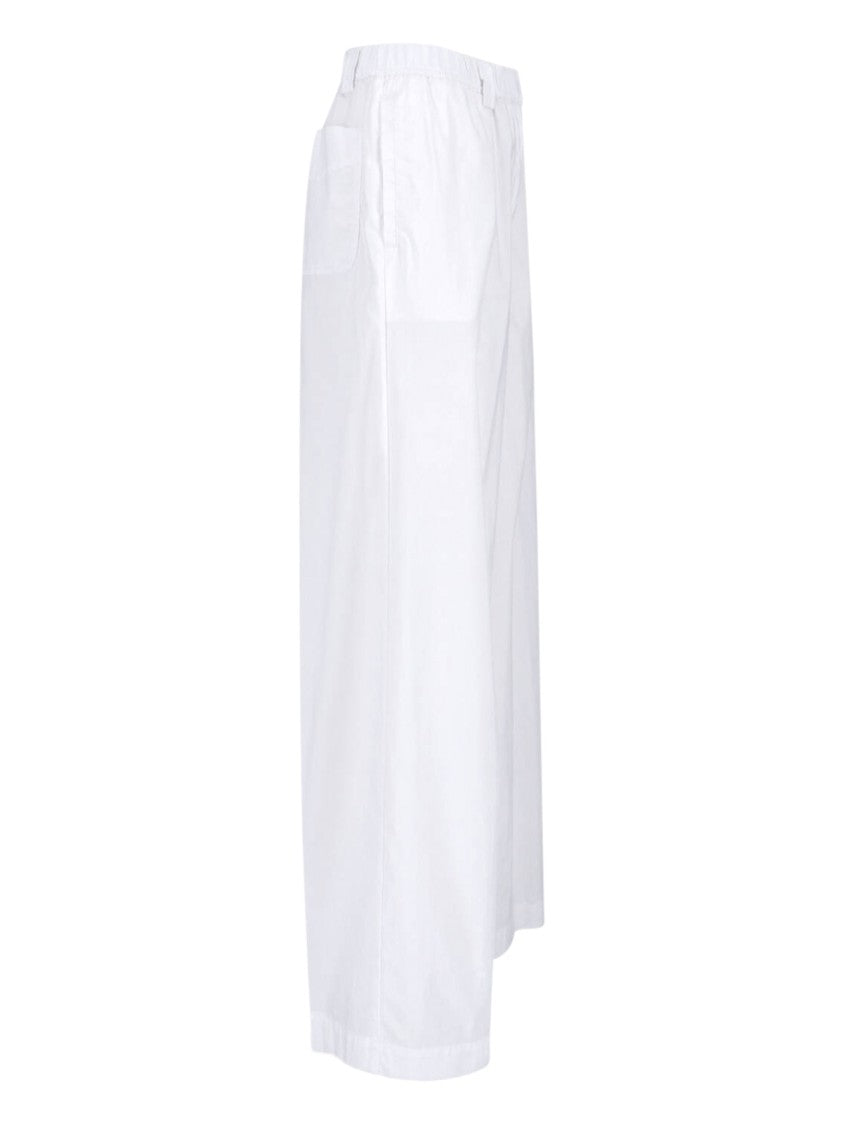 Aspesi Wide Cotton Blend Trousers – White