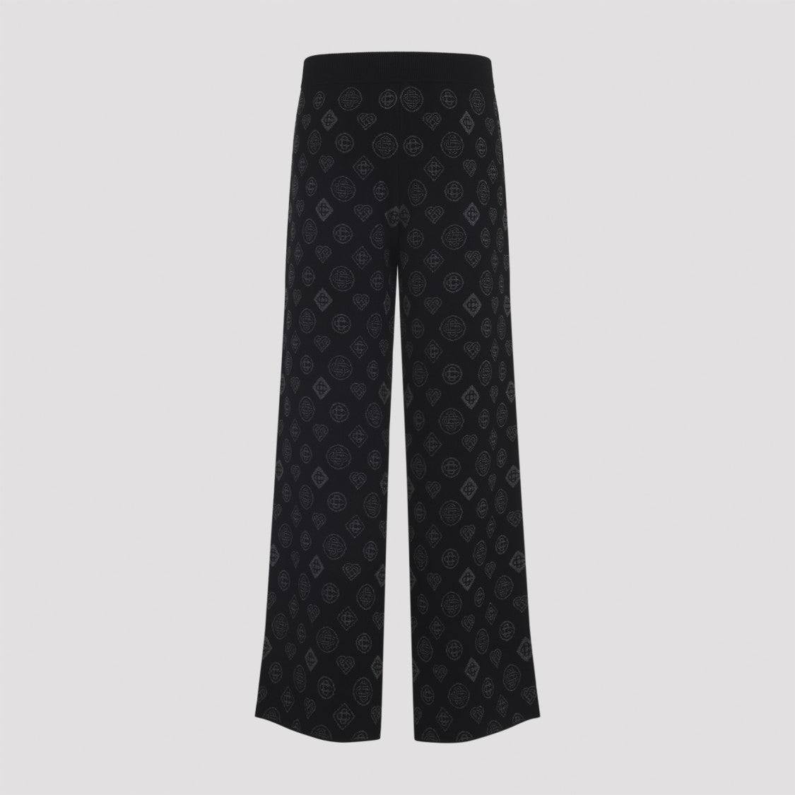 Casablanca Black Jacquard Trousers With Grey Logo Pattern
