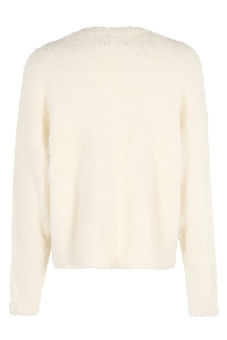 Reternity Plush Texture Knit Sweater With Round Neckline