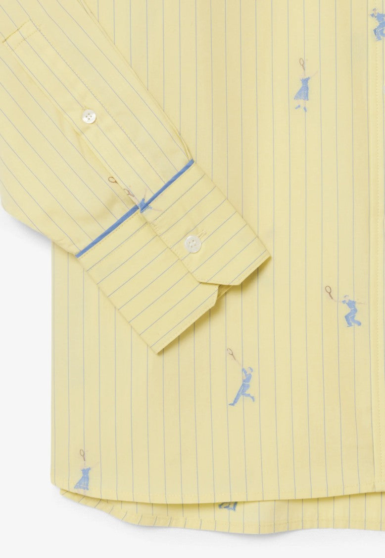 Lacoste Yellow Monogram Jacquard Oversized Shirt