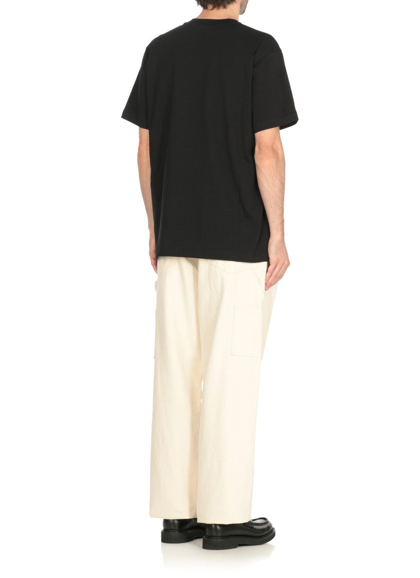 Moschino Contrasting Logo Black Cotton T-Shirt