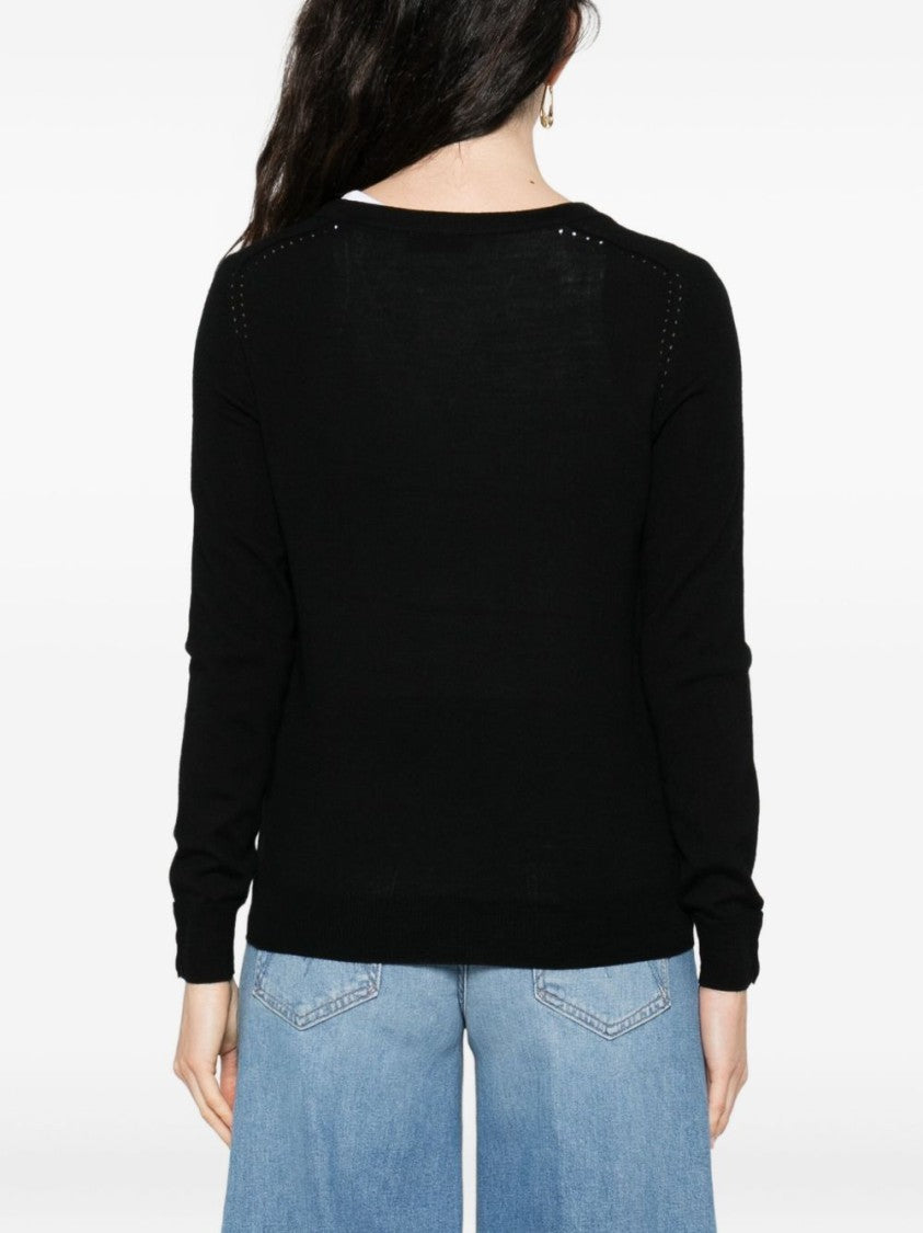 Liu Jo V-Neck Sweater With Perforated Detailing