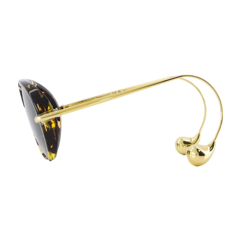 Bottega Veneta Brown Acetate Frame Sunglasses With Curves