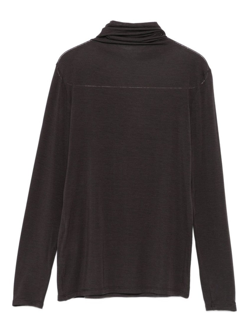 Antonelli Draped Turtleneck Long Sleeved Top