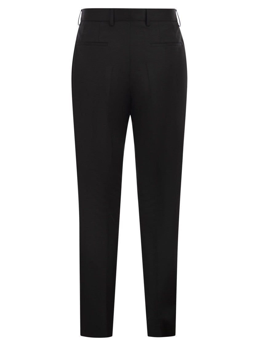 Boss Slim Fit Trousers In Virgin Wool Serge