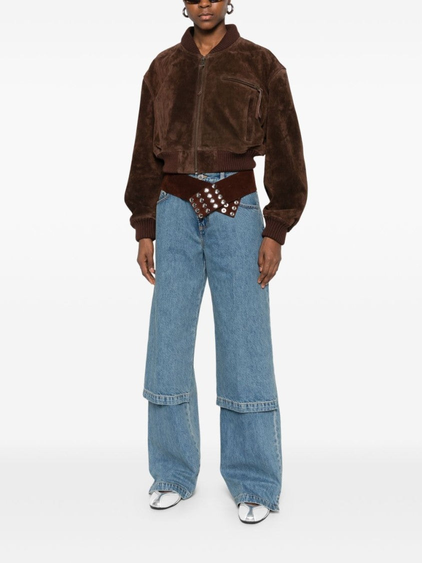 The Attico Medium Blue Denim Trousers
