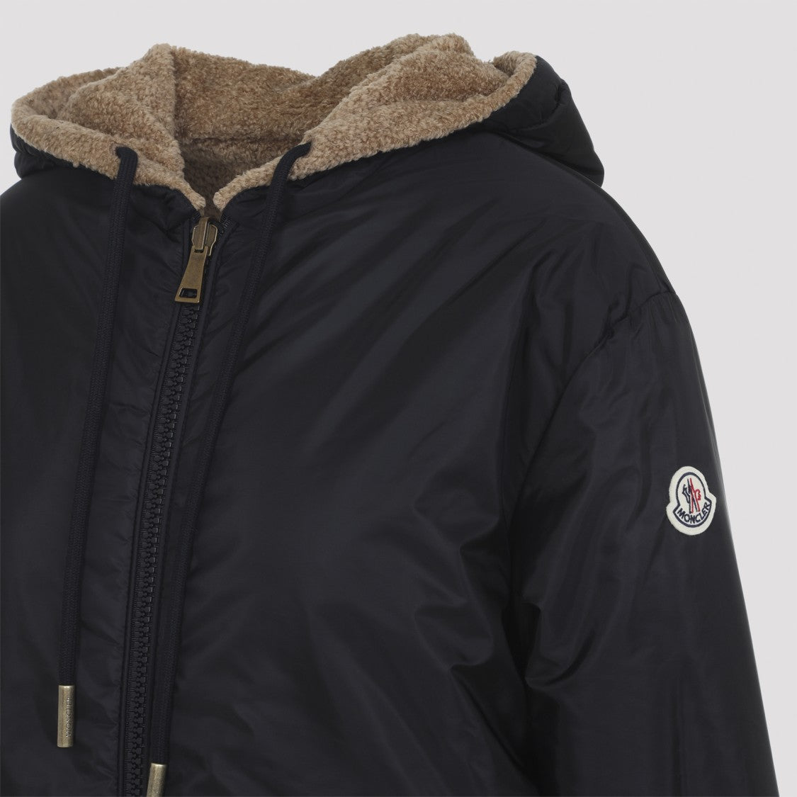 Moncler Zip Up Brown Acrylic Jacket