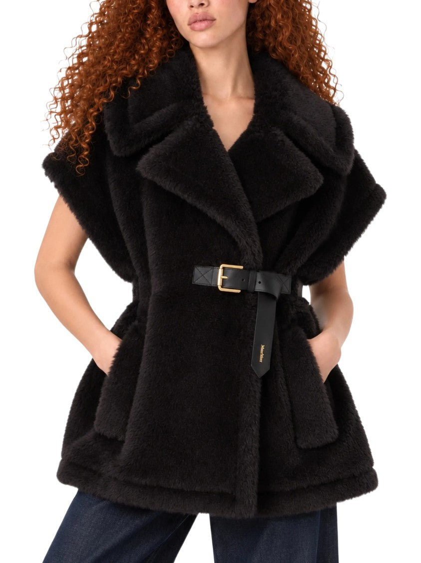 Max Mara Short Alpaca-Blend Plush Jacket