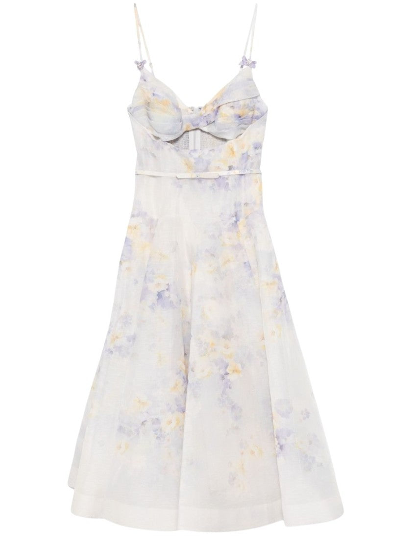 Zimmermann Lilac Twisted Bodice Midi Dress