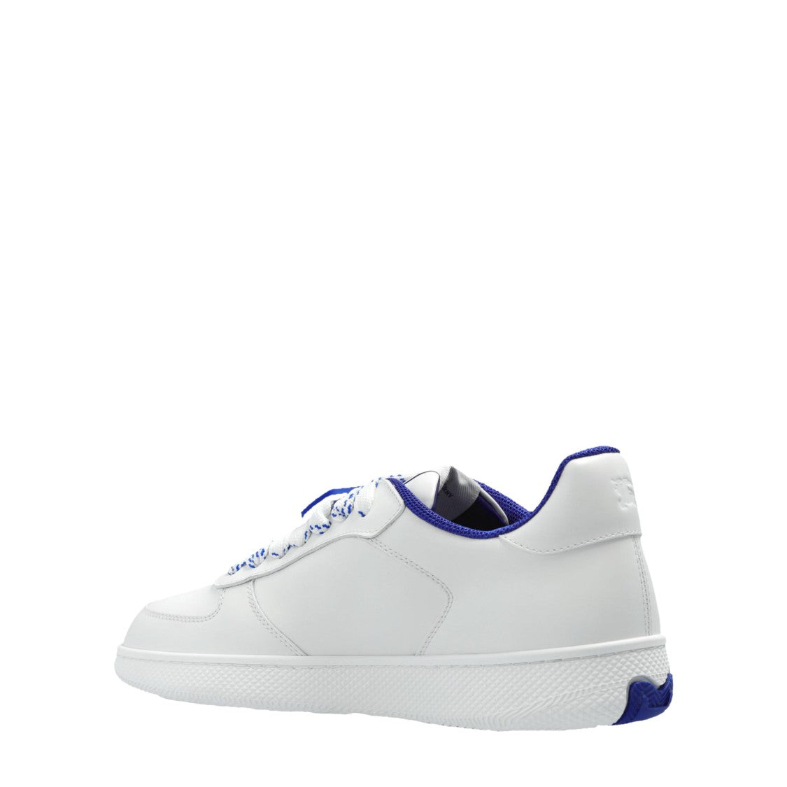 Burberry Calf Leather Sneakers With Contrasting Sole And Woven Laces