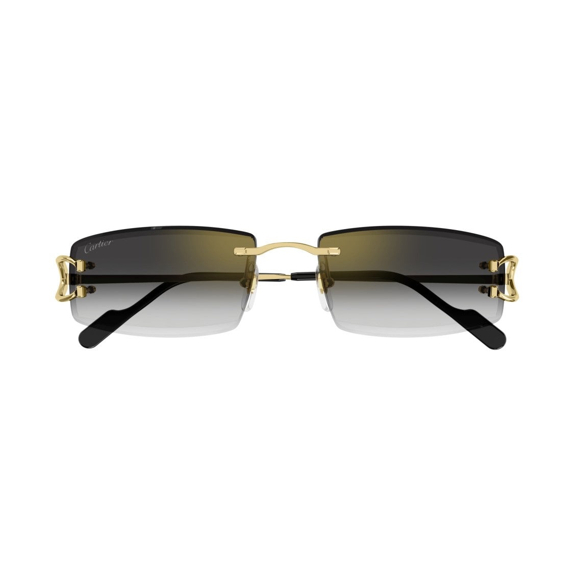 Cartier Rimless Rectangular Sunglasses With Gradient Lenses