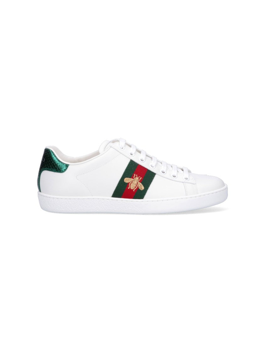 Gucci "Ace" Low-Top Sneakers – White