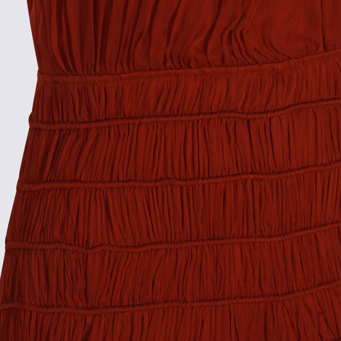 Twin-Set Long Sleeveless Dress With High Neckline And Pleated Waist