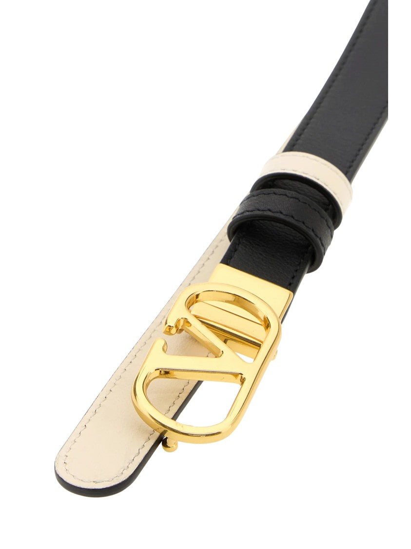 Valentino Narrow Gold V-Logo Belt