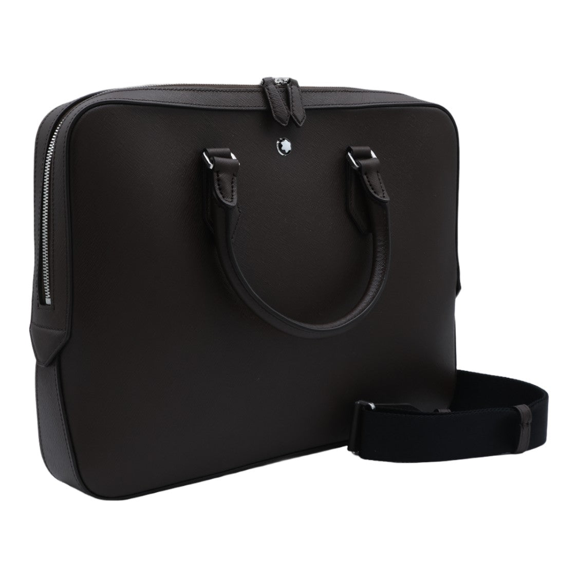 Montblanc Structured Black Briefcase-Style Bag With Iconic Emblem