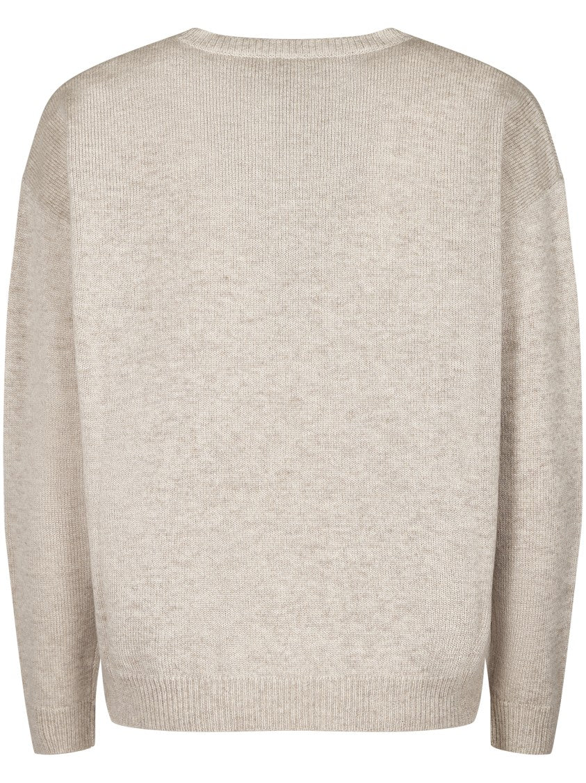 Max Mara Relaxed Fit Knit Sweater With Floral Sequin Detail