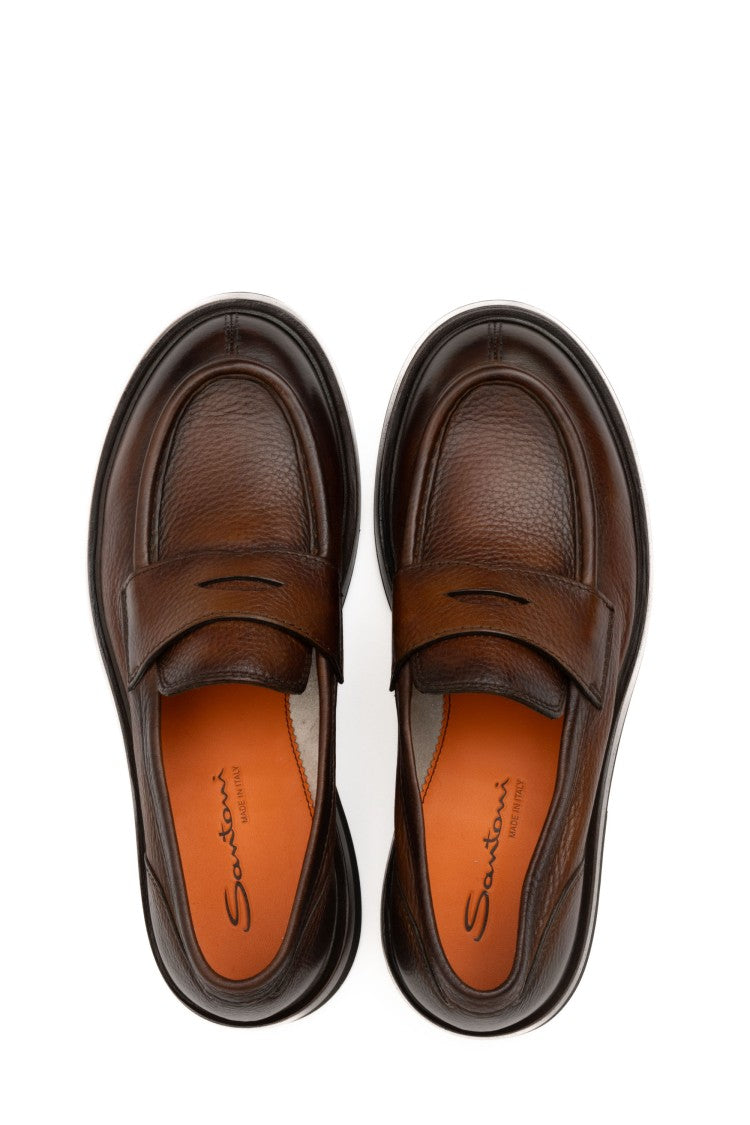 Santoni Deer Leather Moccasins