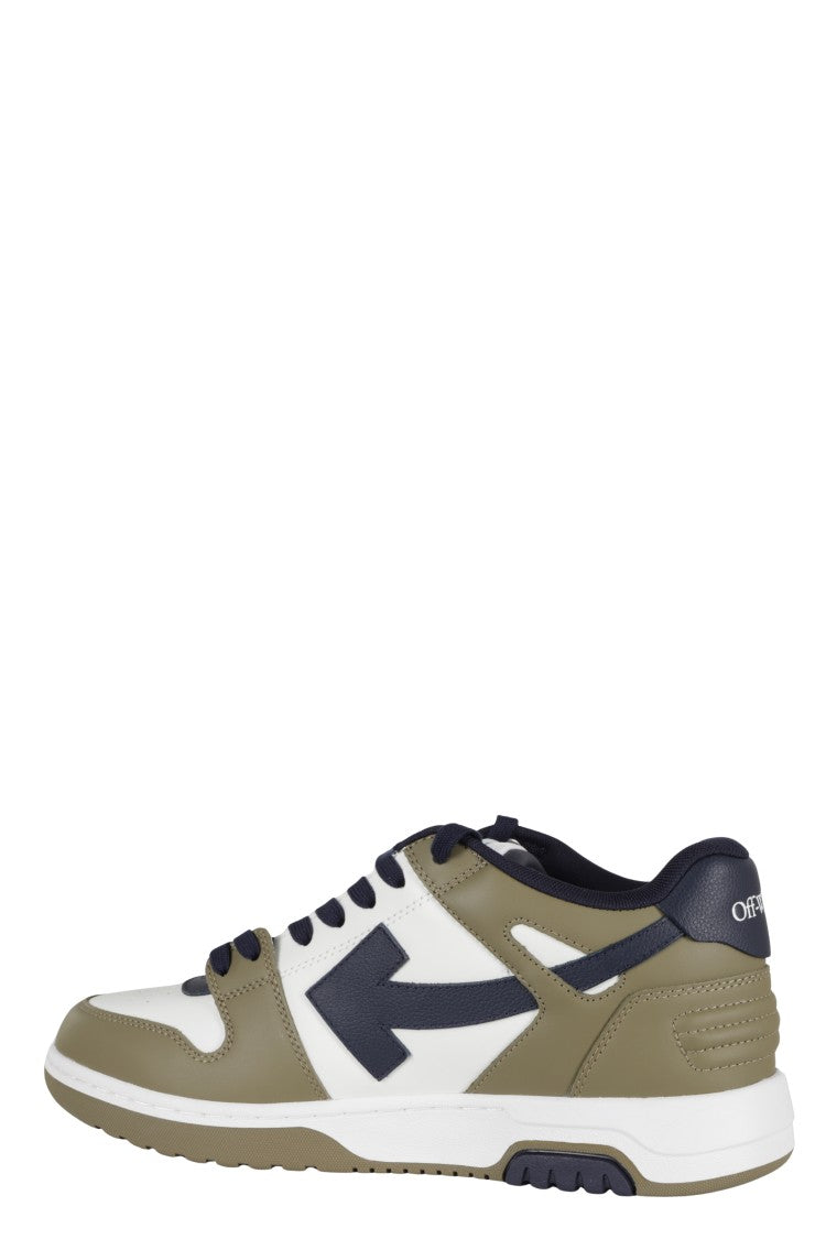 Off-White Dark Khaki Out Of Office Leather Rubber Sneakers