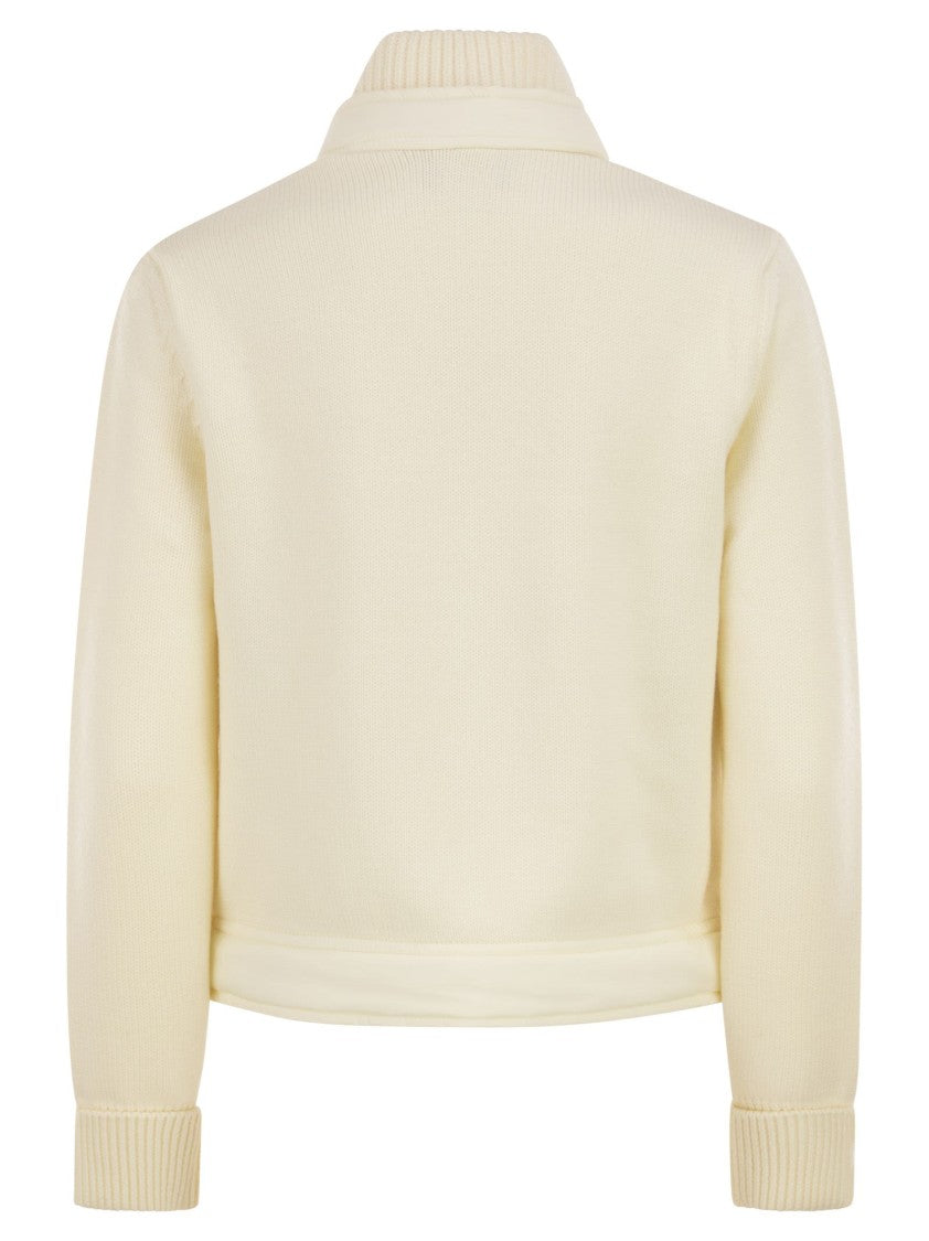 Moncler Grenoble Wool Padded Cardigan With Zip