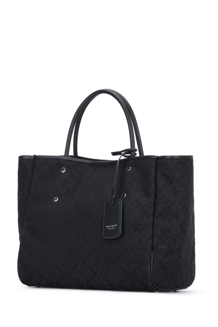 Kate Spade Medium Tote With Floral Jacquard Design And Metallic Accents