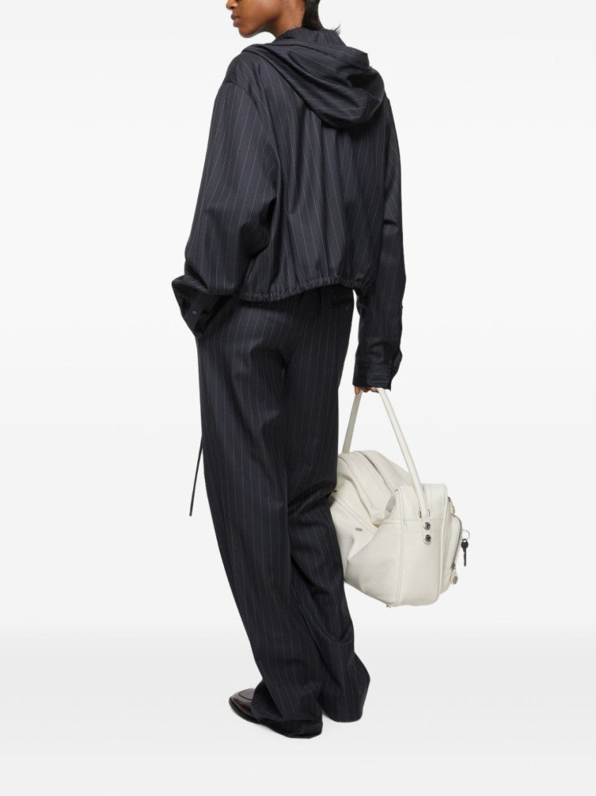 Acne Studios Cropped Pinstripe Relaxed-Fit Jacket