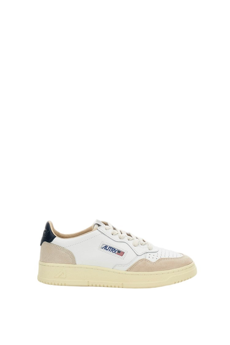 Autry White Medalist Low Leather Suede Sneakers