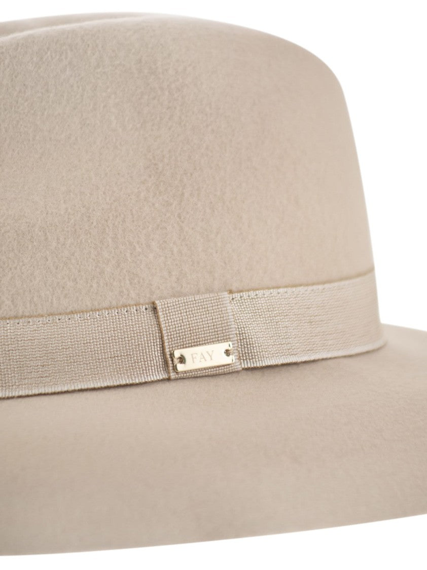 Fay Refined Wide-Brimmed Wool Felt Hat