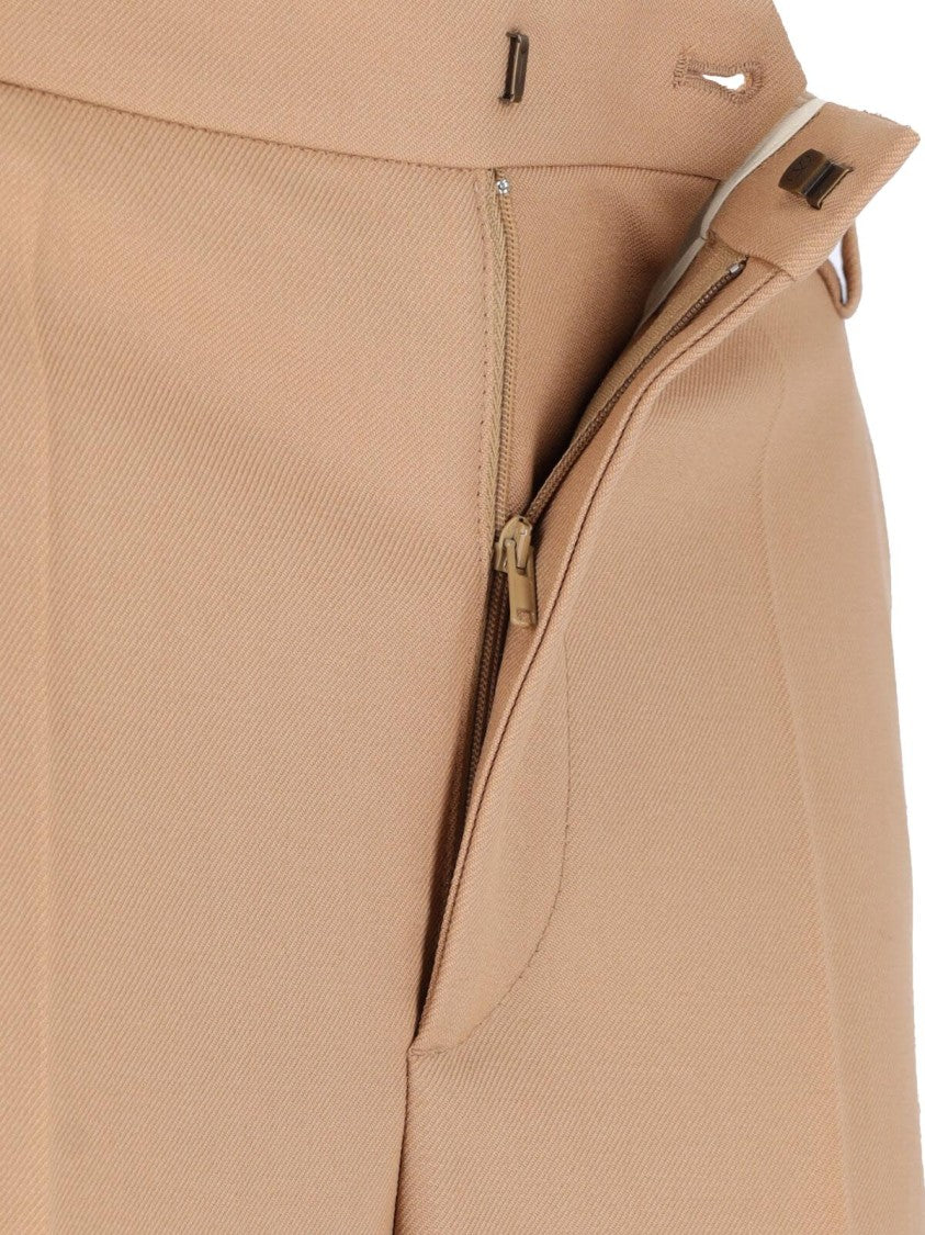 Valentino Straight Wool Trousers – Beige