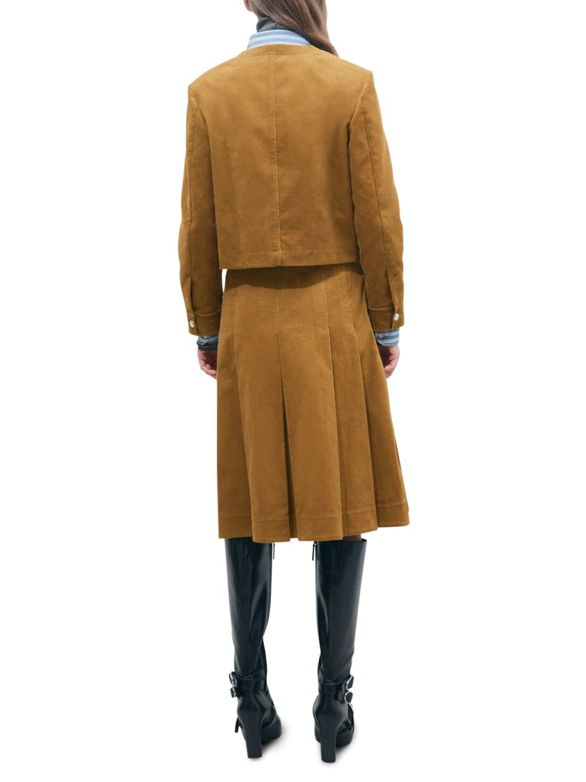 Tory Burch Structured Cropped Corduroy Flap Pocket Jacket