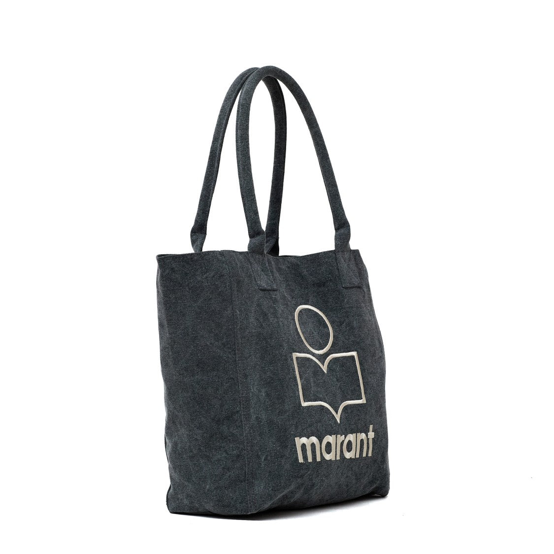 Isabel Marant Small Yenky Washed Cotton Canvas Logo Tote Bag