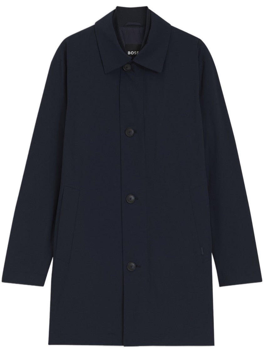 Hugo Boss Regular Fit Coat With Classic Collar And Minimalist Design