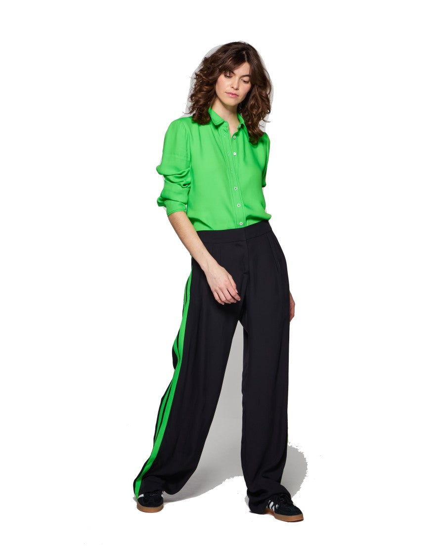 Serena Bute Boyfriend Trouser '24 - Black/Bright Green