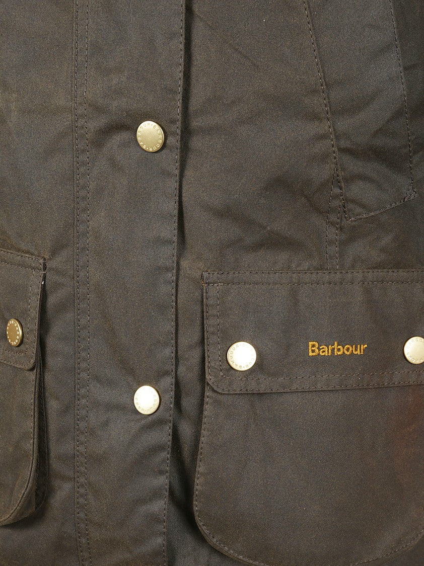 Barbour Waxed Cotton Jacket With Contrasting Collar