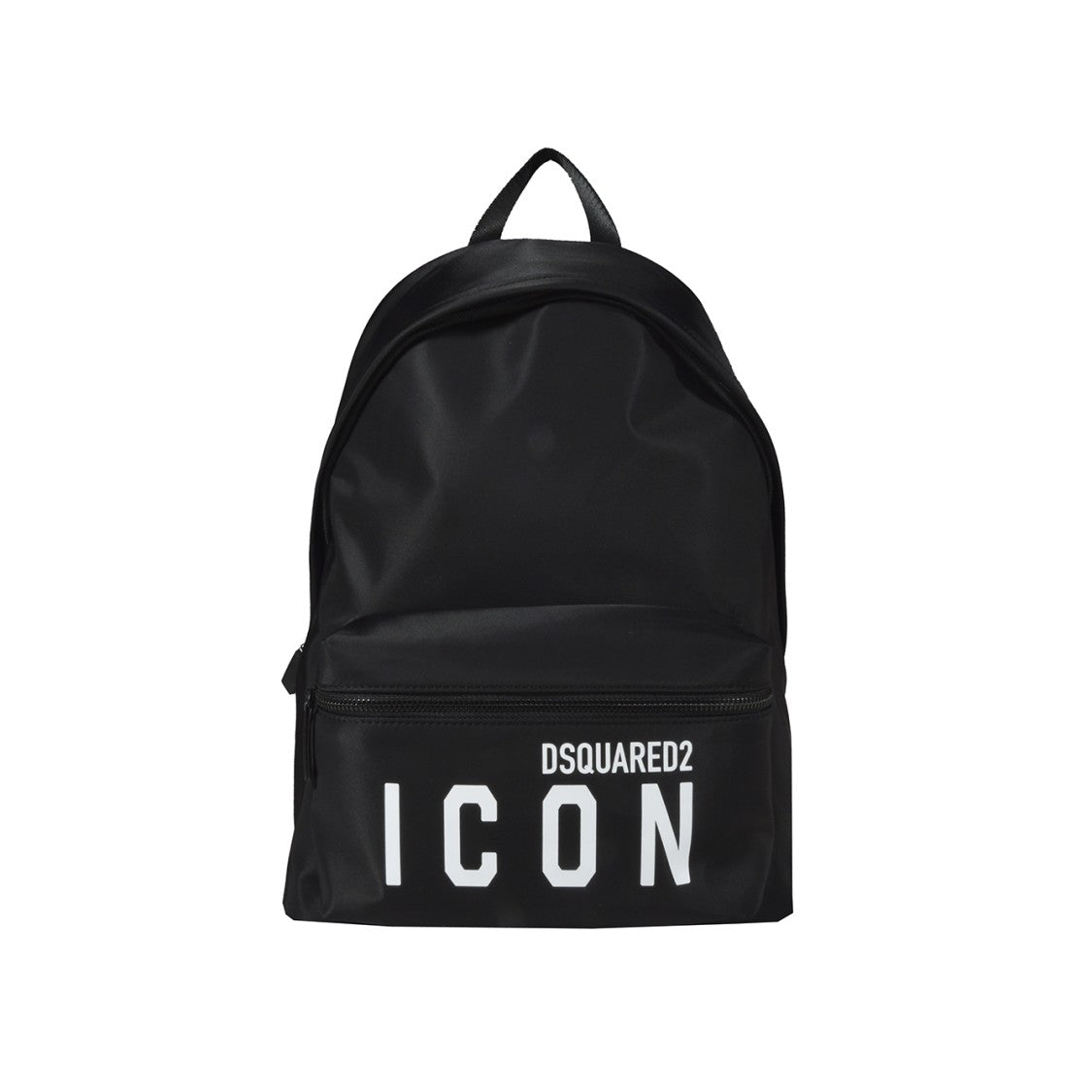 Dsquared2 Be Icon Black Nylon Backpack With Logo Print