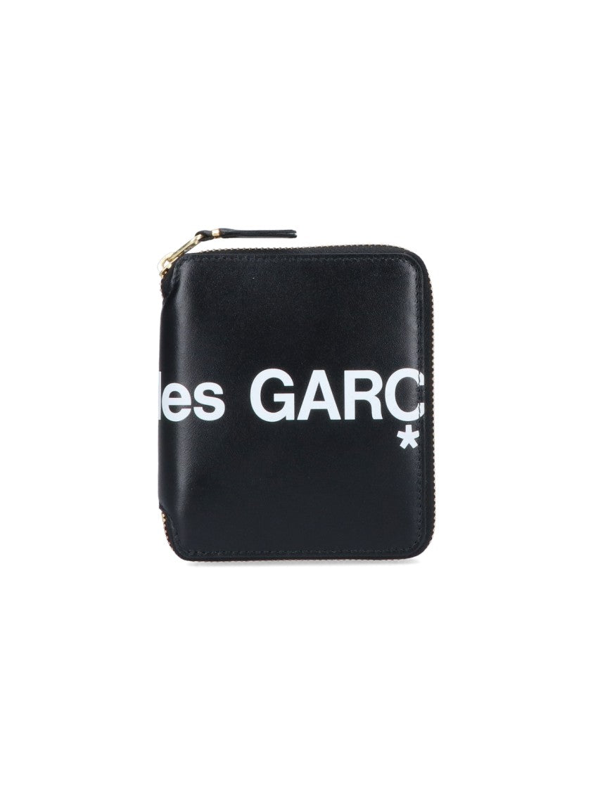 Comme Des Garçons Compact Black Wallet With Zip-Around Closure Comme Des Garçons Compact Black Wallet With Zip-Around Closure