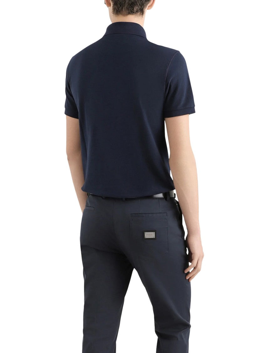 Dolce & Gabbana Solid Dark Navy Polo Shirt