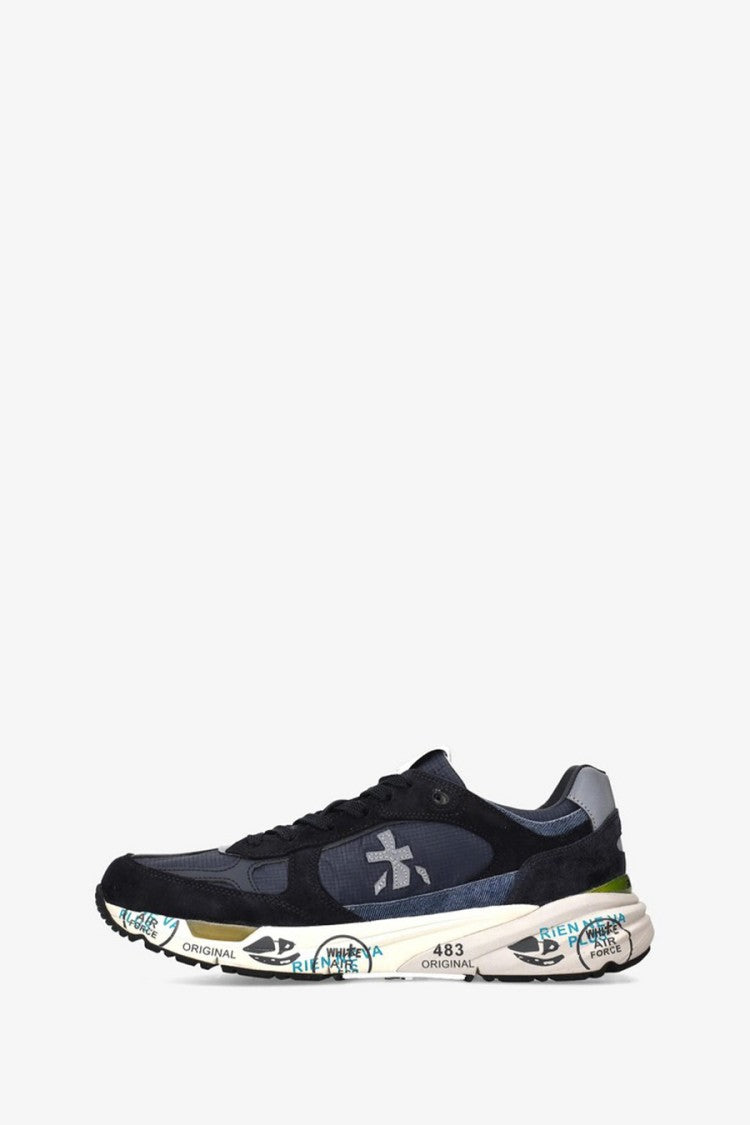 Premiata Grey Mase25 Suede-Mesh Running Sneakers