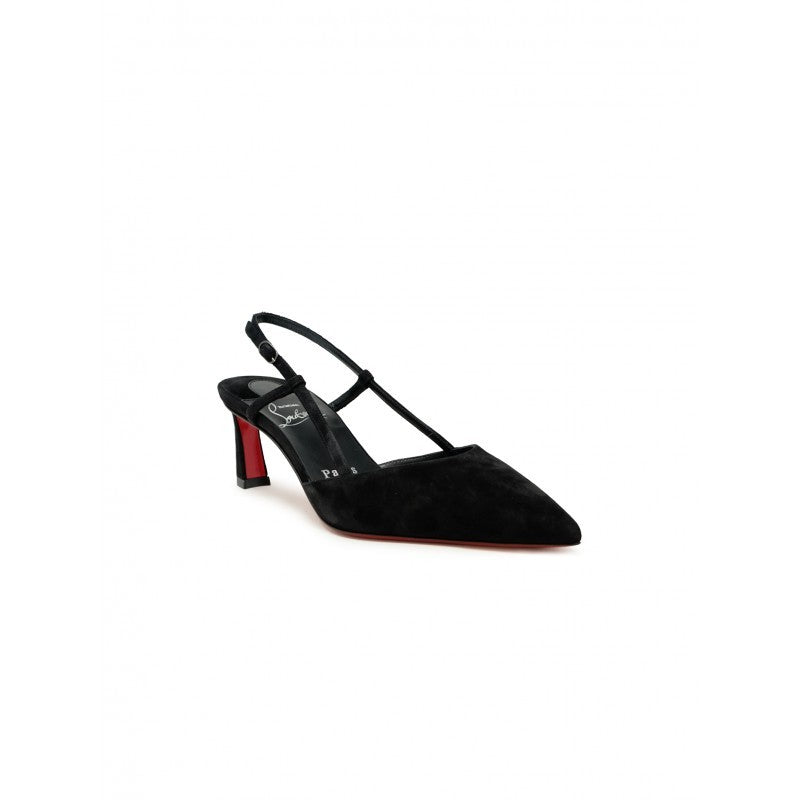 Christian Louboutin 1250279 B439 Black Veau Velours Condorline 55 Slingback