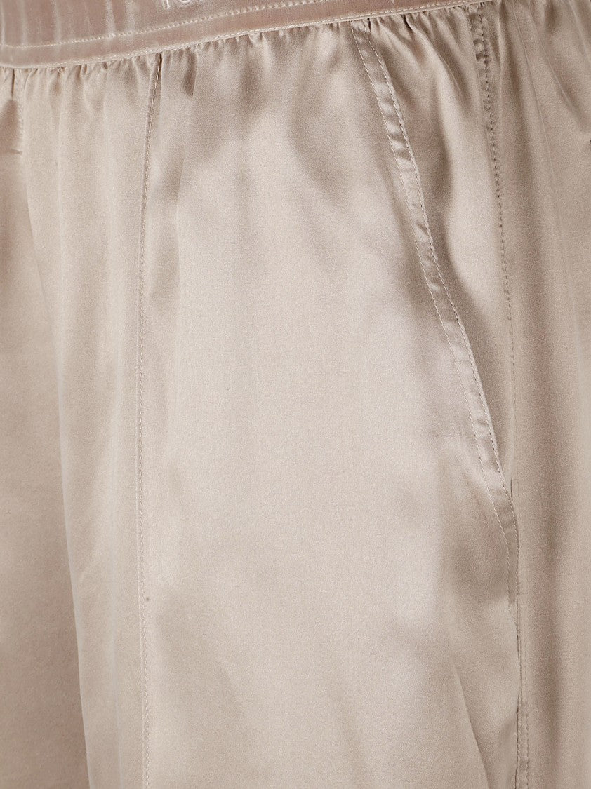 Tom Ford Silk Relaxed Fit Tailored Trousers With Subtle Creases
