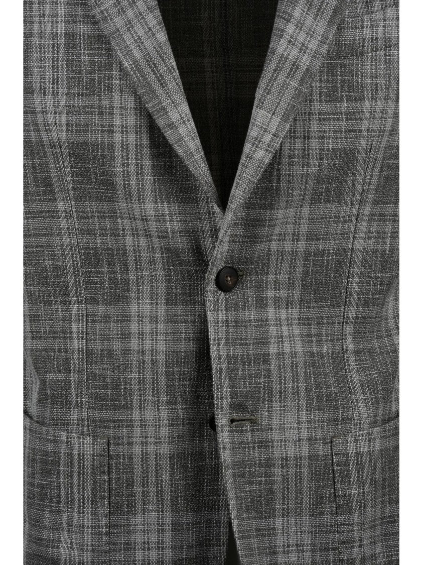 L.B.M. 1911 Grey Wool Cotton Polyamide Blazer Jacket