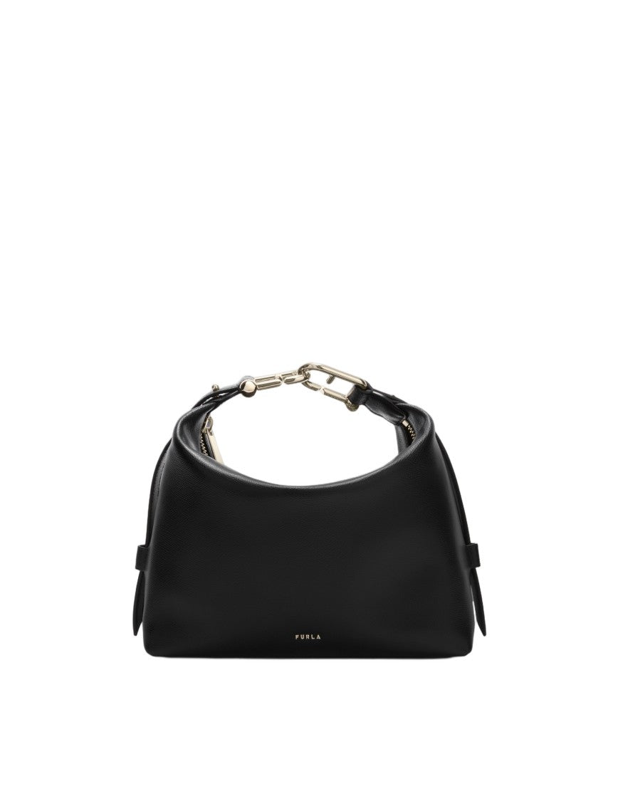 Furla Tonie M Leather Hobo Shoulder Bag, Black