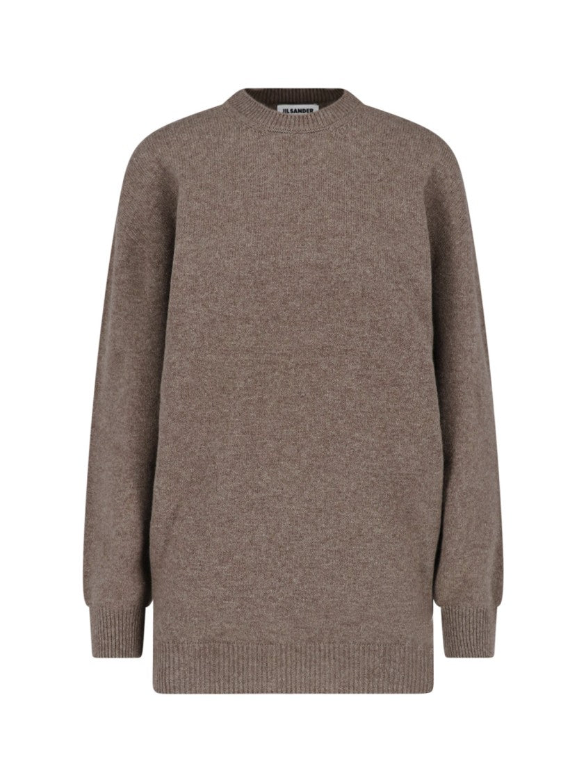 Jil Sander Brown Wool Cashmere Crewneck Sweater