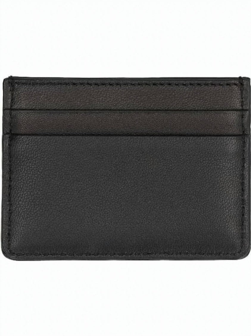 Valentino Garavani Textured Fabric And Leather Cardholder With Abstract Pattern
