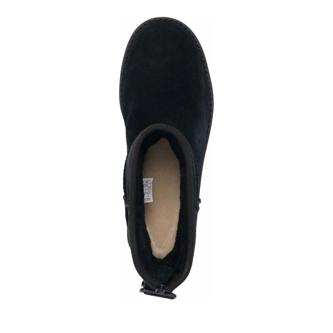 Ugg Classic Mini Logo Zip Black Wool-Lined Leather Boots