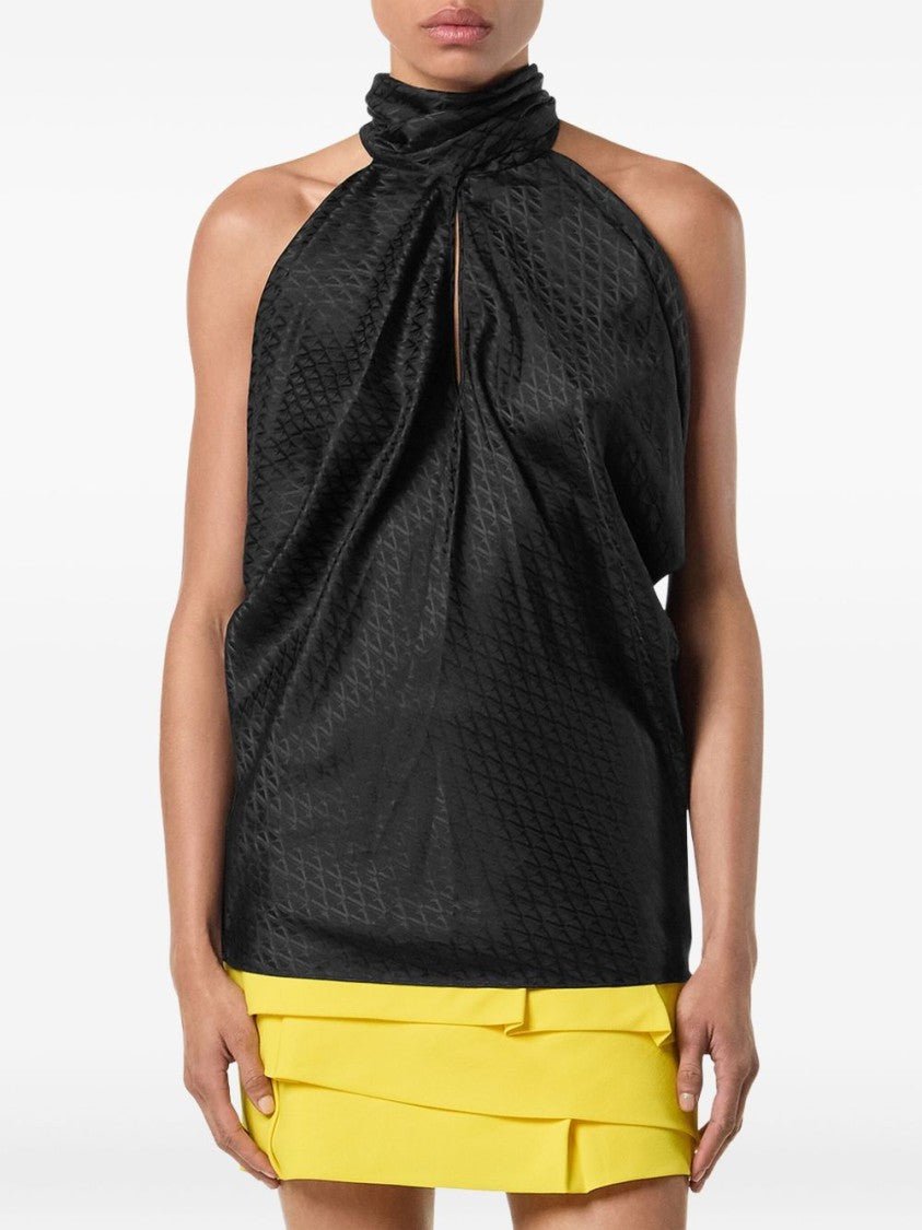 Versace High Neck Sleeveless Top